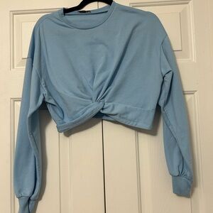 FashionNova cropped long sleeve crewneck